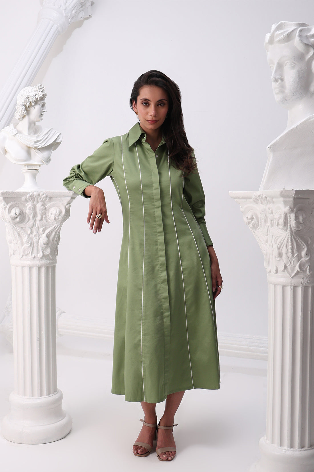 The Sage Linea Shirt Dress