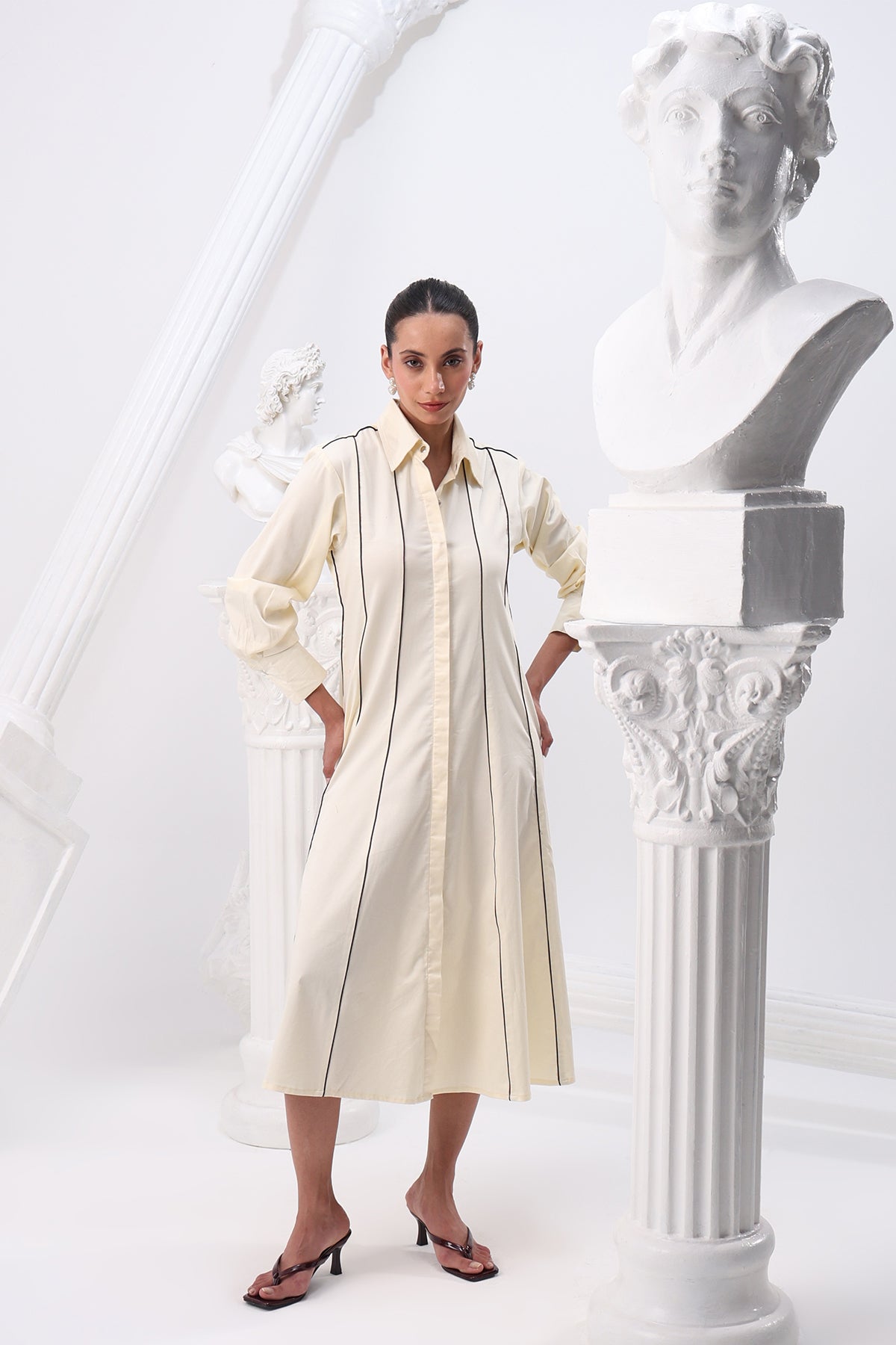 The Ivory Linea Shirt Dress