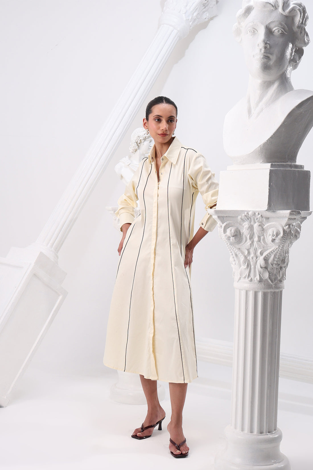 The Ivory Linea Shirt Dress
