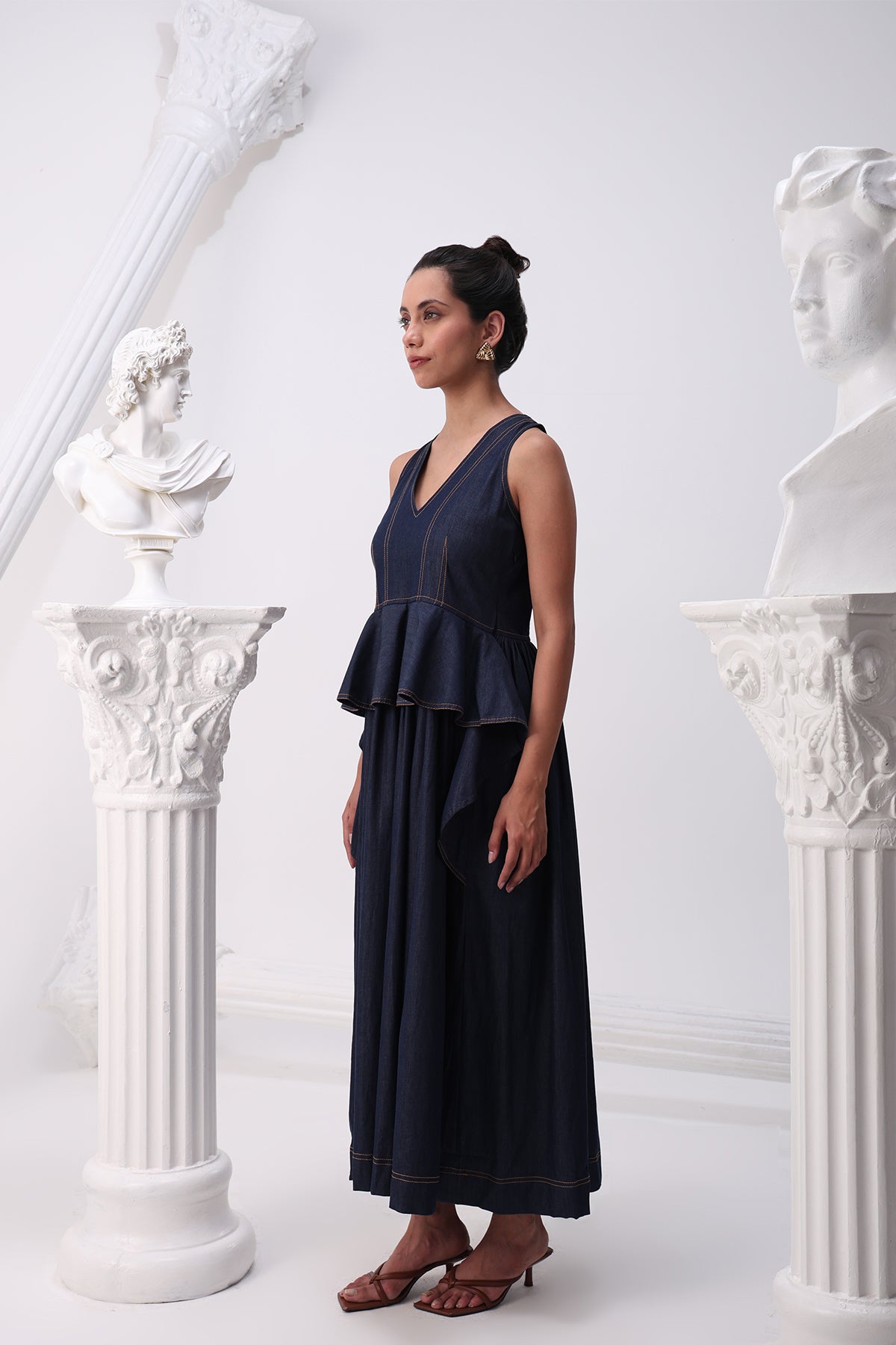 Deep Peplum Dress