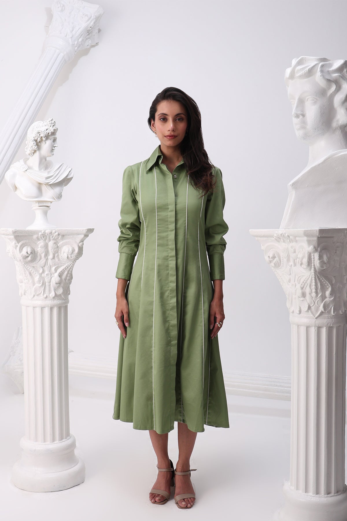 The Sage Linea Shirt Dress