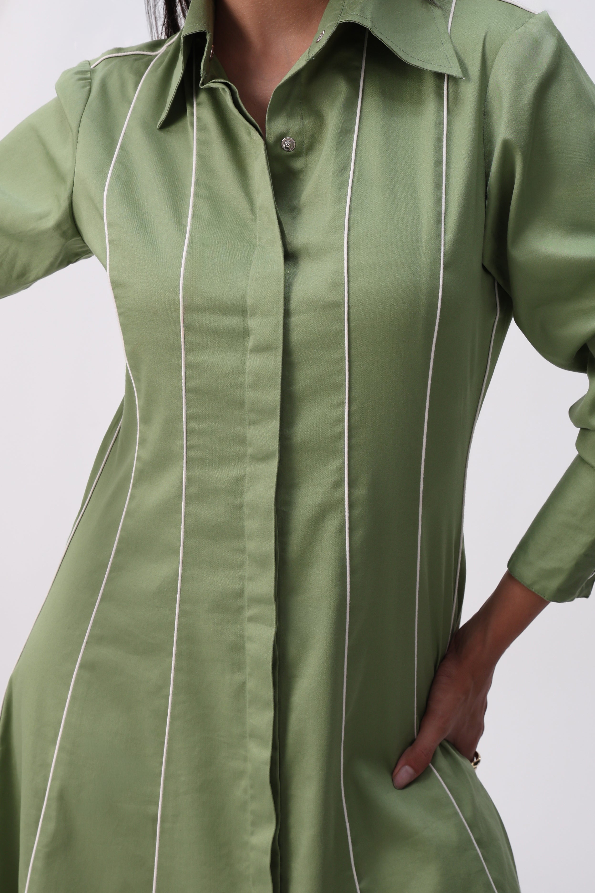 The Sage Linea Shirt Dress