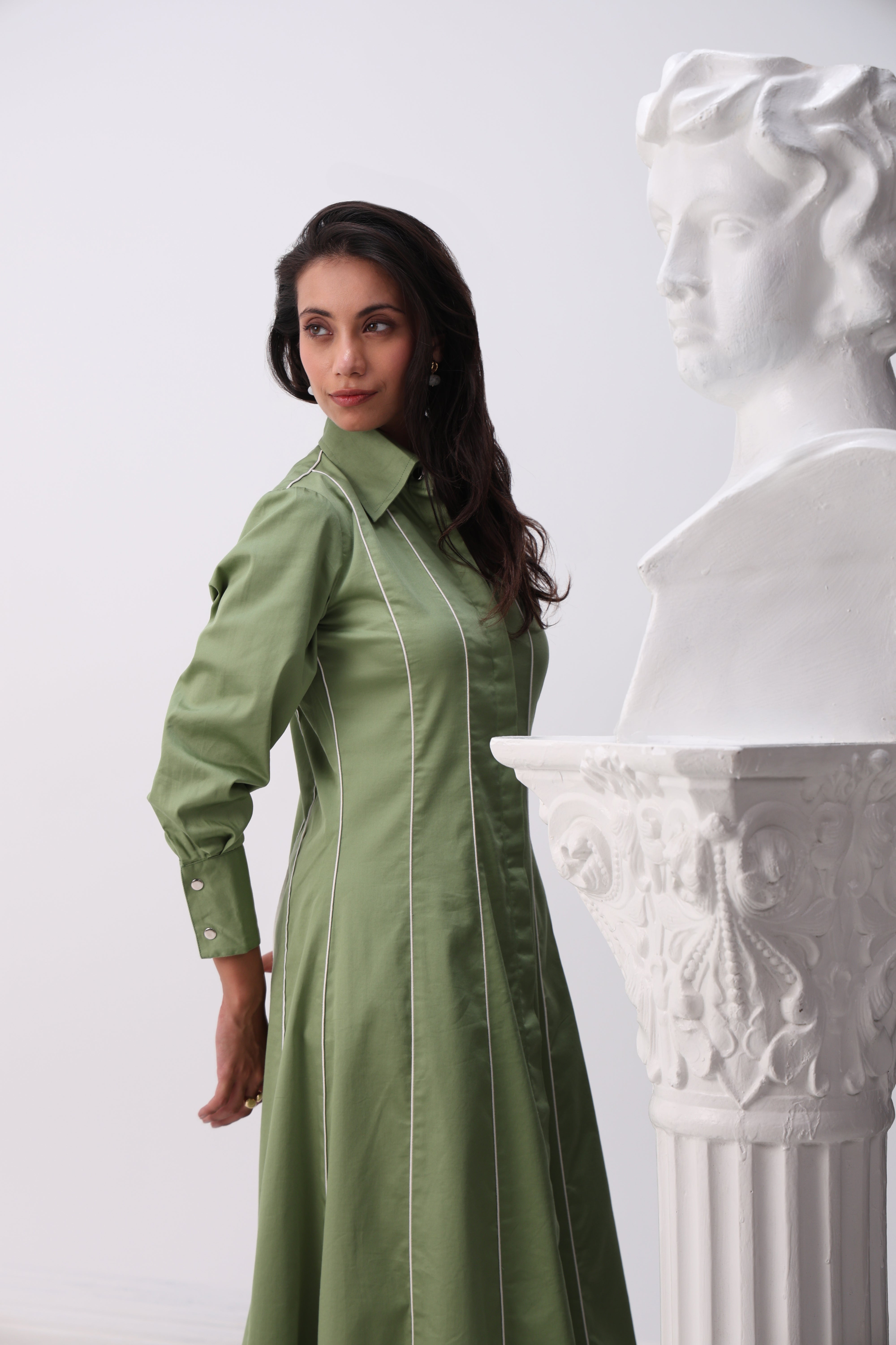 The Sage Linea Shirt Dress