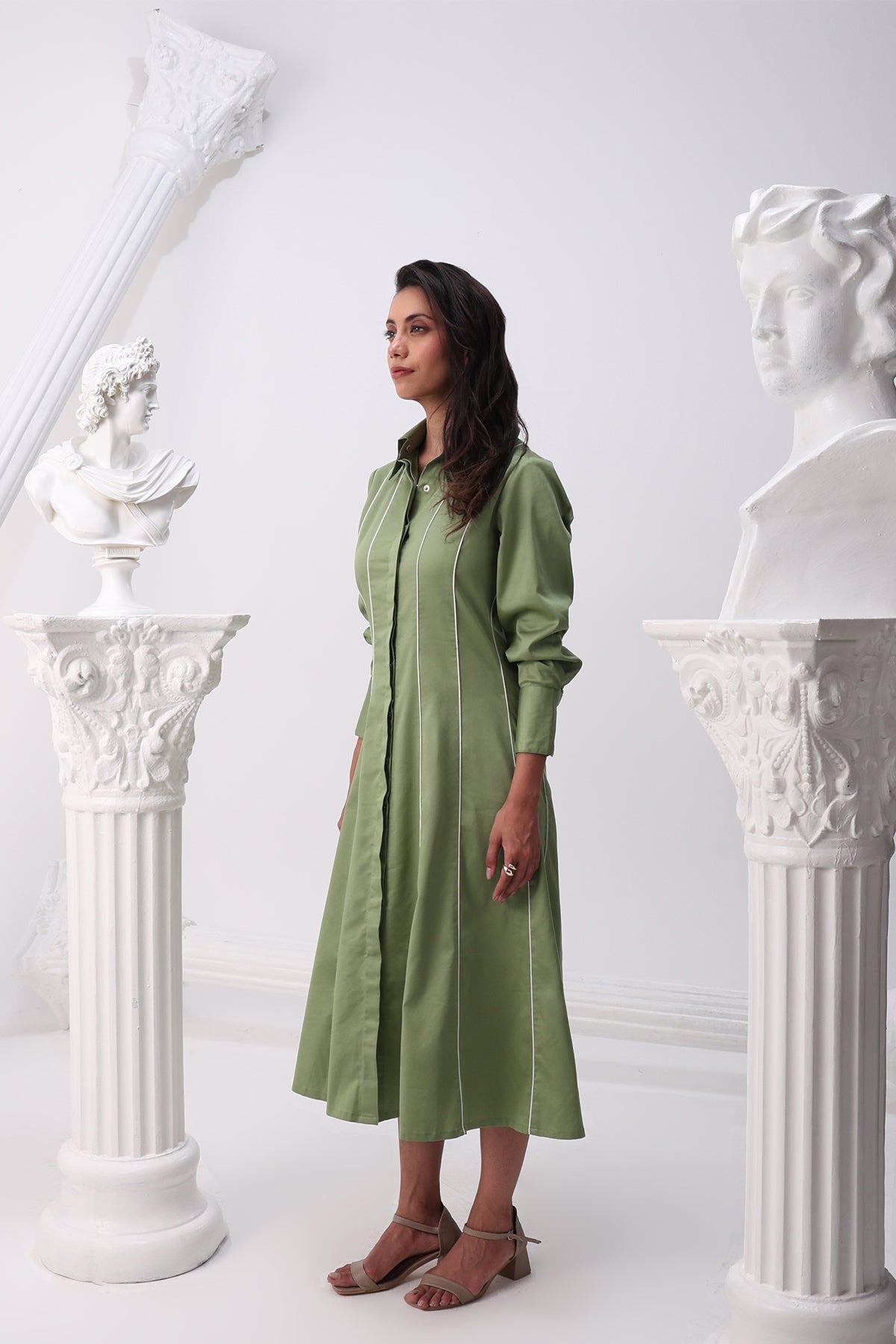 The Sage Linea Shirt Dress