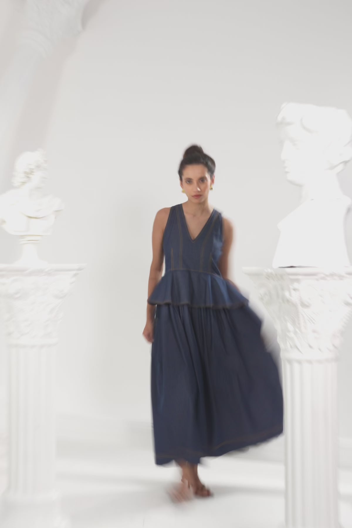 Deep Peplum Dress